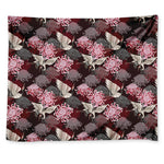 Japanese Cranes And Chrysanthemums Print Tapestry