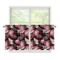 Japanese Cranes And Chrysanthemums Print Tier Curtains