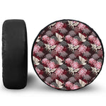 Japanese Cranes And Chrysanthemums Print Tire Cover