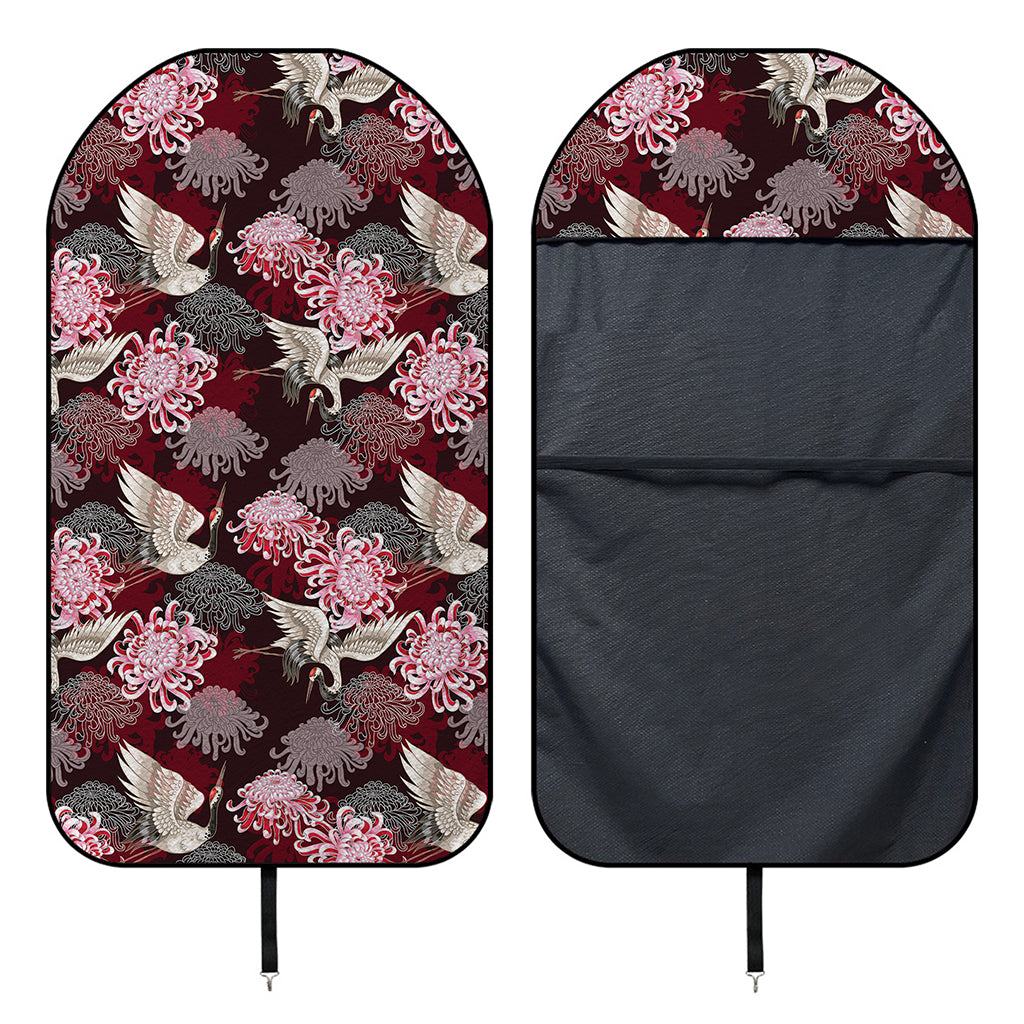 Japanese Cranes And Chrysanthemums Print Waterproof Car Seat Cover