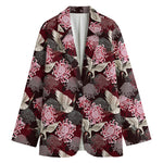 Japanese Cranes And Chrysanthemums Print Women's Blazer