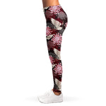 Japanese Cranes And Chrysanthemums Print Women's Leggings