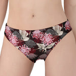 Japanese Cranes And Chrysanthemums Print Women's Panties