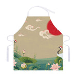 Japanese Cranes At Sunset Print Adjustable Apron