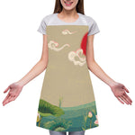 Japanese Cranes At Sunset Print Adjustable Apron