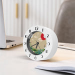 Japanese Cranes At Sunset Print Alarm Clock