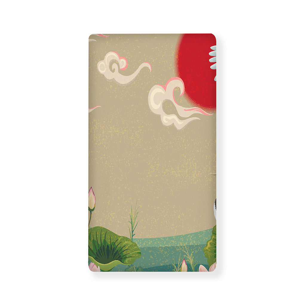 Japanese Cranes At Sunset Print Baby Crib Sheet
