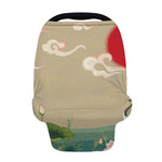 Japanese Cranes At Sunset Print Baby Seat Cover