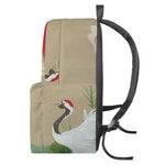 Japanese Cranes At Sunset Print Backpack