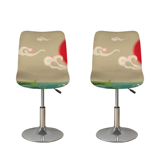 Japanese Cranes At Sunset Print Bar Stool Covers