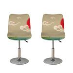 Japanese Cranes At Sunset Print Bar Stool Covers