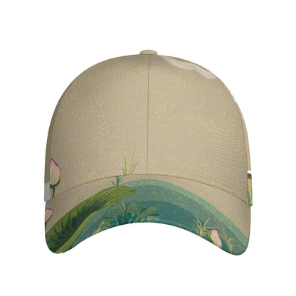 Japanese Cranes At Sunset Print Baseball Cap