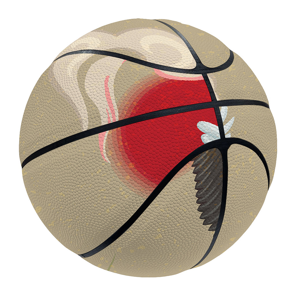 Japanese Cranes At Sunset Print Basketball