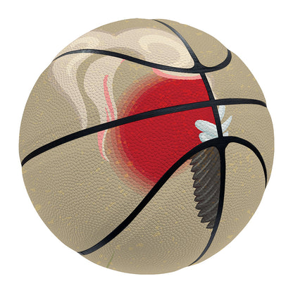 Japanese Cranes At Sunset Print Basketball