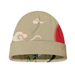 Japanese Cranes At Sunset Print Beanie