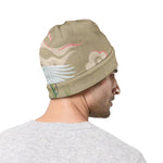 Japanese Cranes At Sunset Print Beanie