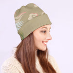 Japanese Cranes At Sunset Print Beanie