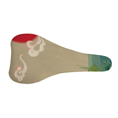 Japanese Cranes At Sunset Print Bicycle Seat Cover