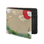 Japanese Cranes At Sunset Print Bifold Wallet