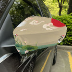 Japanese Cranes At Sunset Print Car Side Mirror Covers