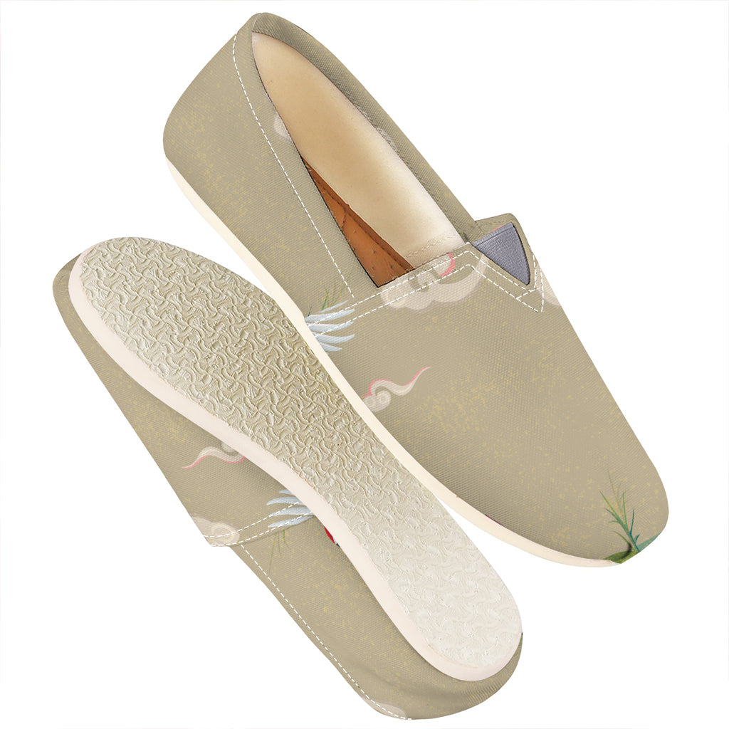 Japanese Cranes At Sunset Print Casual Shoes
