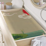 Japanese Cranes At Sunset Print Changing Pad Cover