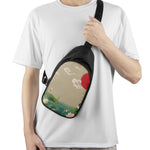 Japanese Cranes At Sunset Print Chest Bag