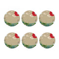 Japanese Cranes At Sunset Print Coaster Set