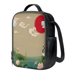 Japanese Cranes At Sunset Print Crossbody Lunch Bag