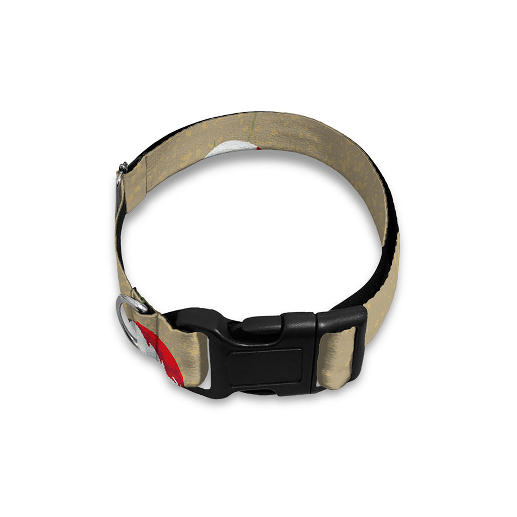 Japanese Cranes At Sunset Print Dog Collar