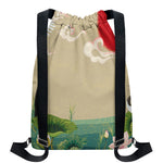 Japanese Cranes At Sunset Print Drawstring Backpack