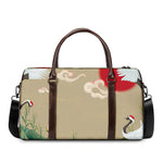 Japanese Cranes At Sunset Print Duffle Bag