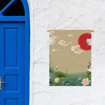 Japanese Cranes At Sunset Print Garden Flag