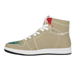 Japanese Cranes At Sunset Print High Top Leather Sneakers