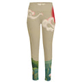 Japanese Cranes At Sunset Print High-Waisted Pocket Leggings
