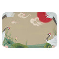 Japanese Cranes At Sunset Print Indoor Door Mat