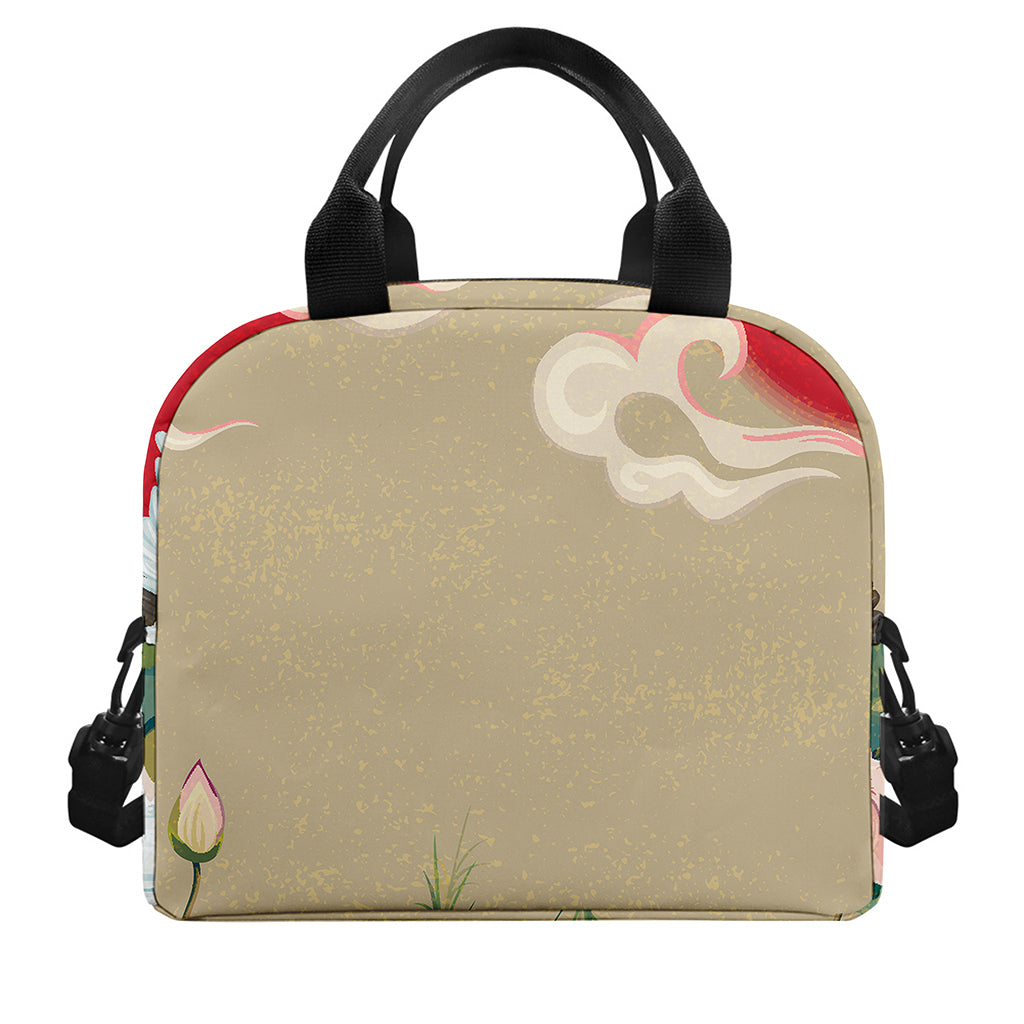Japanese Cranes At Sunset Print Insulated Lunch Bag