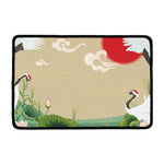 Japanese Cranes At Sunset Print Kitchen Mat