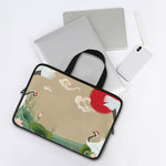 Japanese Cranes At Sunset Print Laptop Sleeve With Handle