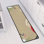 Japanese Cranes At Sunset Print Long Kitchen Mat