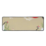 Japanese Cranes At Sunset Print Long Kitchen Mat