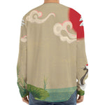 Japanese Cranes At Sunset Print Long Sleeve Baseball Jersey