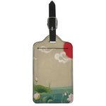 Japanese Cranes At Sunset Print Luggage Tag