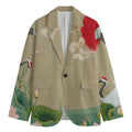 Japanese Cranes At Sunset Print Men's Blazer