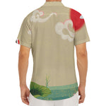 Japanese Cranes At Sunset Print Men's Deep V-Neck Shirt