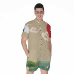 Japanese Cranes At Sunset Print Men's Rompers
