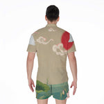 Japanese Cranes At Sunset Print Men's Rompers