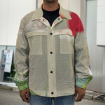 Japanese Cranes At Sunset Print Men's Shirt Jacket