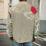 Japanese Cranes At Sunset Print Men's Shirt Jacket