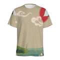 Japanese Cranes At Sunset Print Men's Athletic T-Shirt